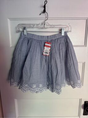 Cat & Jack Blue and White Striped Elastic-Waist Skirt
